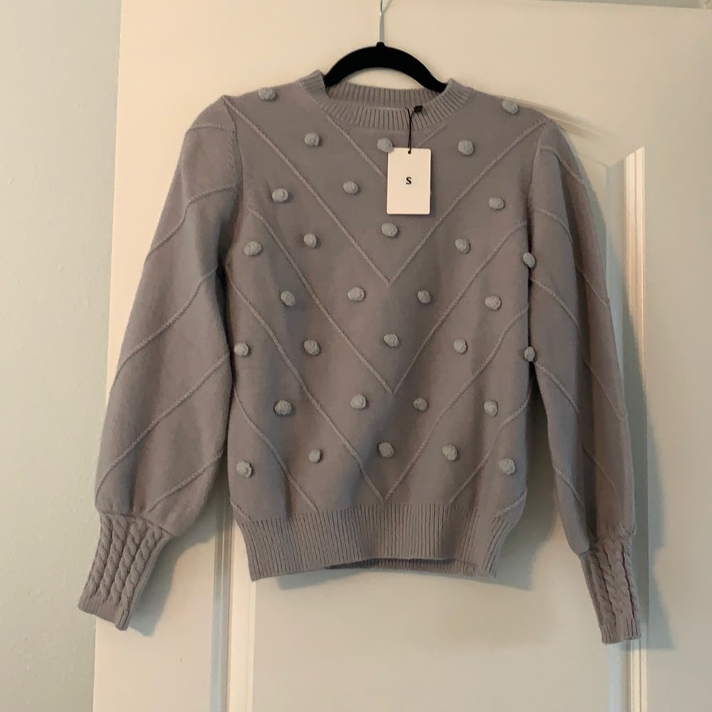 Grey Dot Sweater Size S